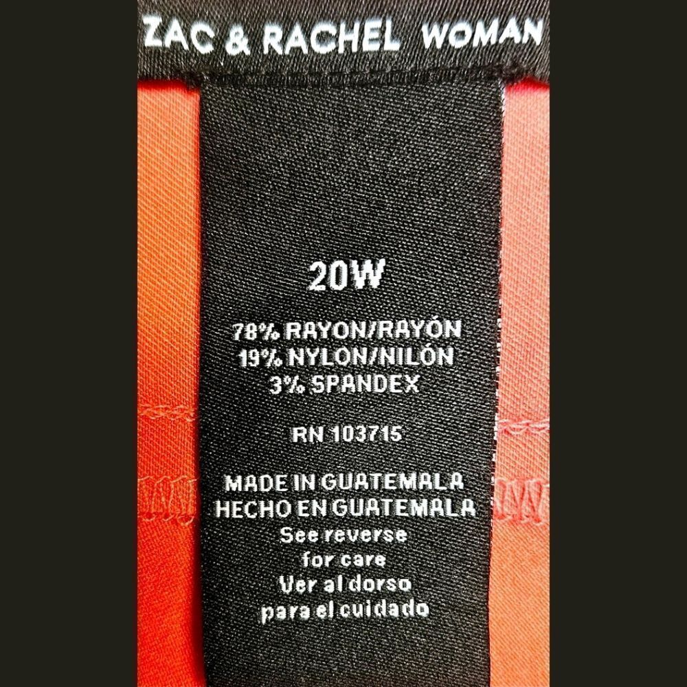NWOT ZAC & RACHEL Plus Size Bright Coral Cropped Capri Pants - Picture 9 of 12